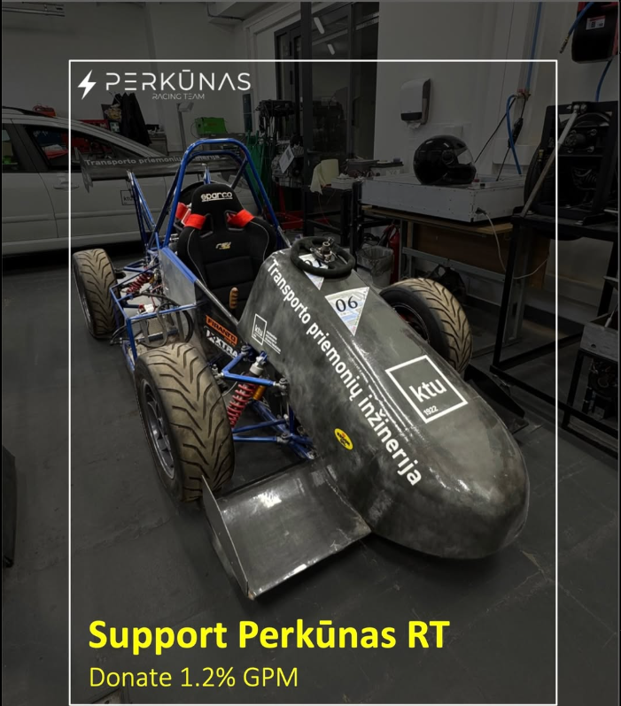Skirkite 1,2% GPM komandai PerkūnasRT